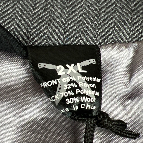 Artful Dodger vest NWT Vest Mens Grey Waistcoat 5 Button Sz.2XL Wool Mix Pockets - Picture 4 of 12